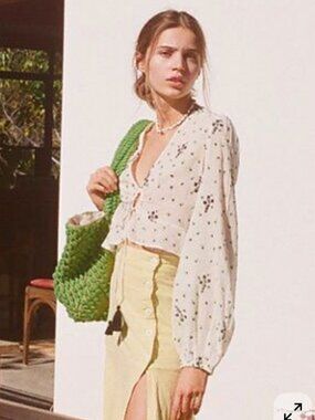 Free People La Rose Embroidered Blouse 🥀